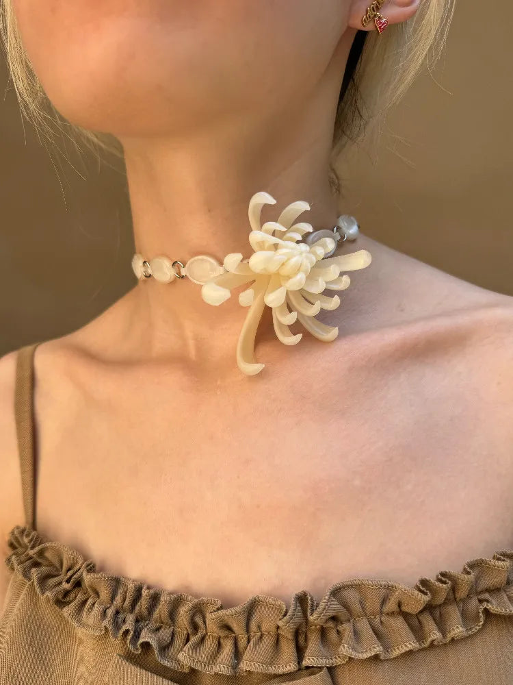 Extro Code‖Fireworks Chrysanthemum Necklace 3D Printed Necklace 925 Silver New Chinese Style Niche Original FROWTH