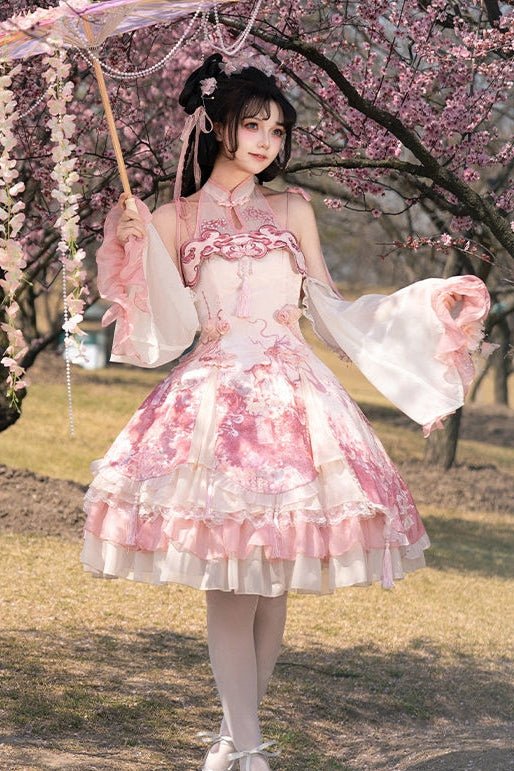 Flower Banquet Chinese Style Lolita Pink JSK 1229 - LolitaEraPink SetSFlower Banquet Chinese Style Lolita Pink JSK 1229