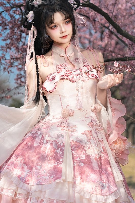 Flower Banquet Chinese Style Lolita Pink JSK 1229 - LolitaEraPink SetSFlower Banquet Chinese Style Lolita Pink JSK 1229