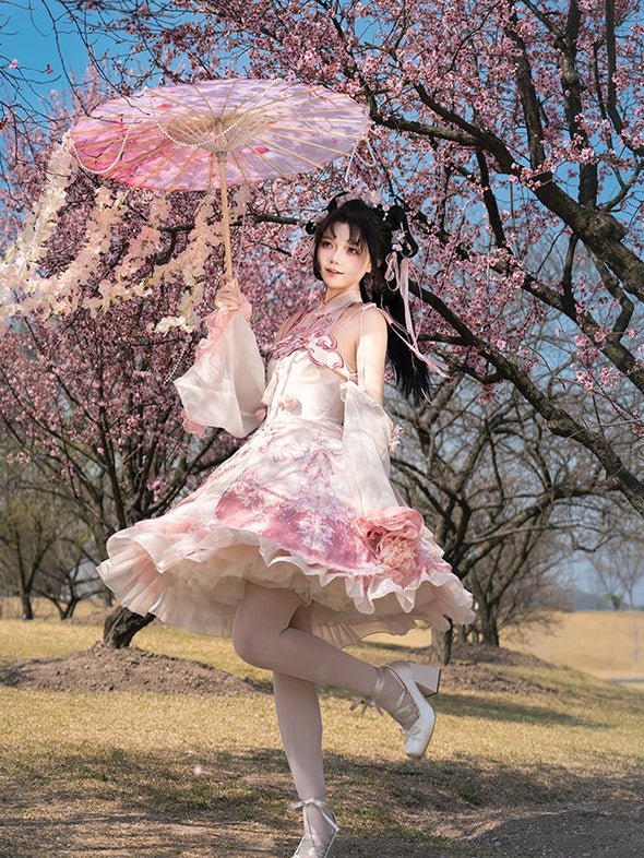 Flower Banquet Chinese Style Lolita Pink JSK 1229 - LolitaEraPink SetSFlower Banquet Chinese Style Lolita Pink JSK 1229
