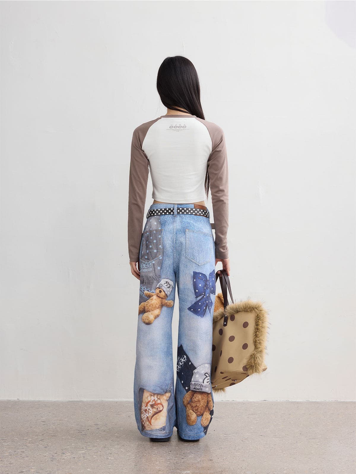 Fluffy Dreamland Toy Print Lolita Denim Jeans - LolitaEraBlue JeansXSFluffy Dreamland Toy Print Lolita Denim Jeans