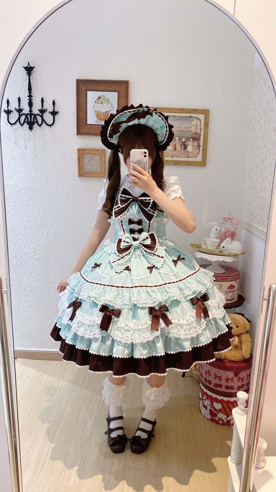 Fondant Cake Lolita Chocolate JSK Dress - LolitaEraChocolate JSKSFondant Cake Lolita Chocolate JSK Dress