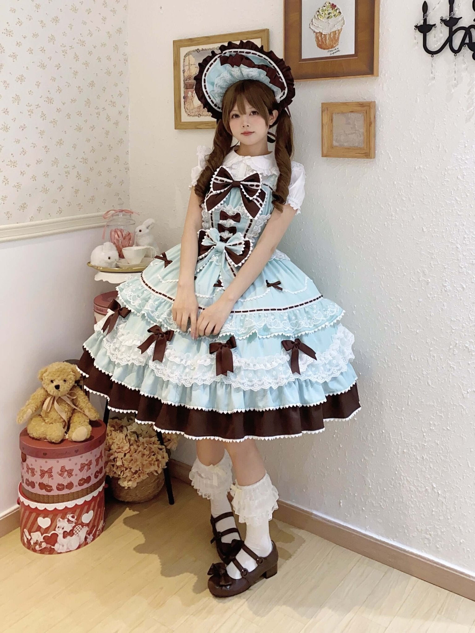 Fondant Cake Lolita Chocolate JSK Dress - LolitaEraChocolate JSKSFondant Cake Lolita Chocolate JSK Dress