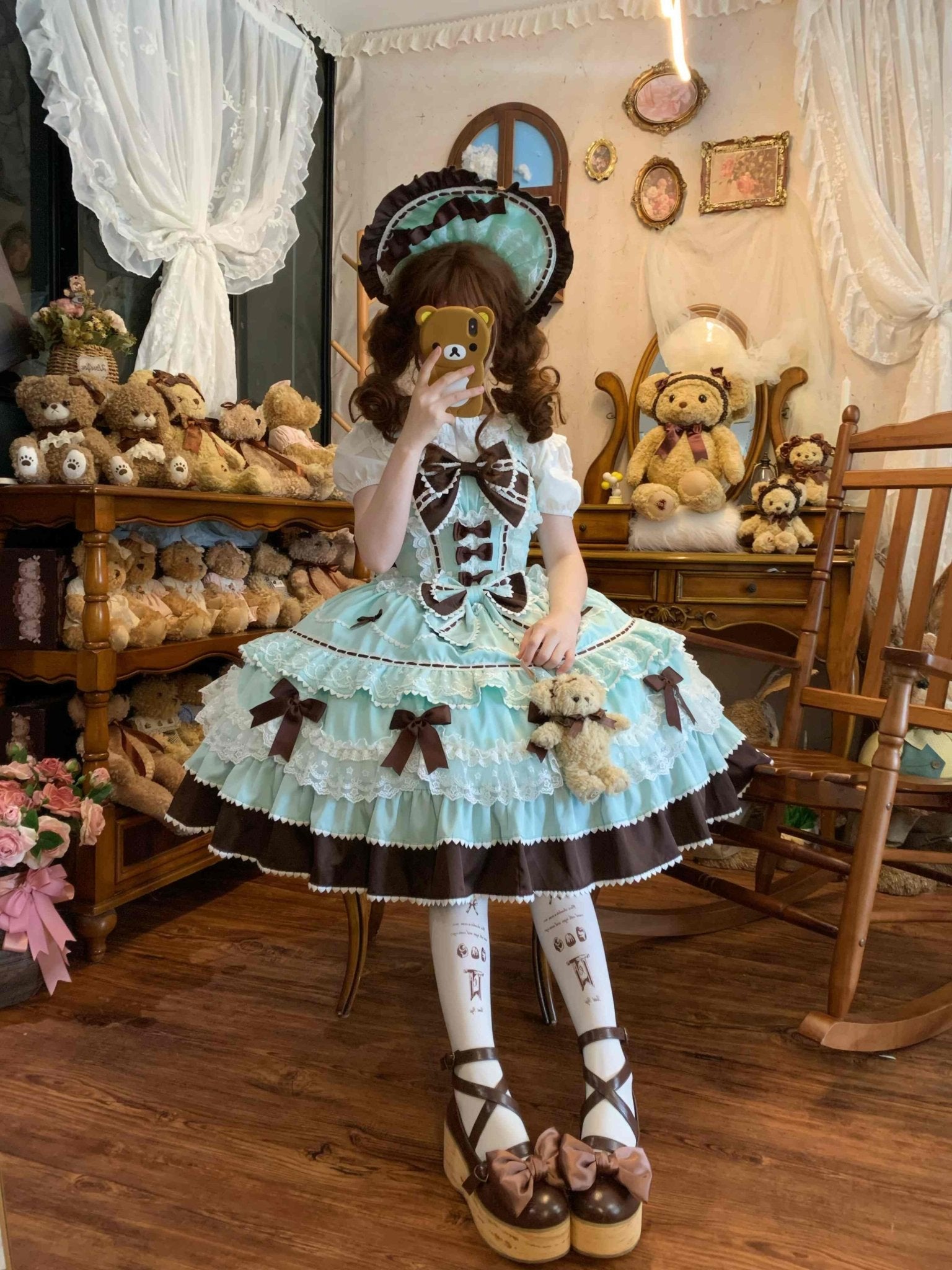 Fondant Cake Lolita Chocolate JSK Dress - LolitaEraChocolate JSK+BNTSFondant Cake Lolita Chocolate JSK Dress
