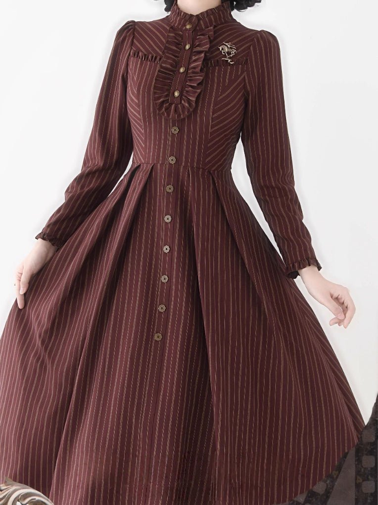 Forest Castle Vintage Dark Red Dress 1275 - LolitaEraBlack VestSForest Castle Vintage Dark Red Dress 1275