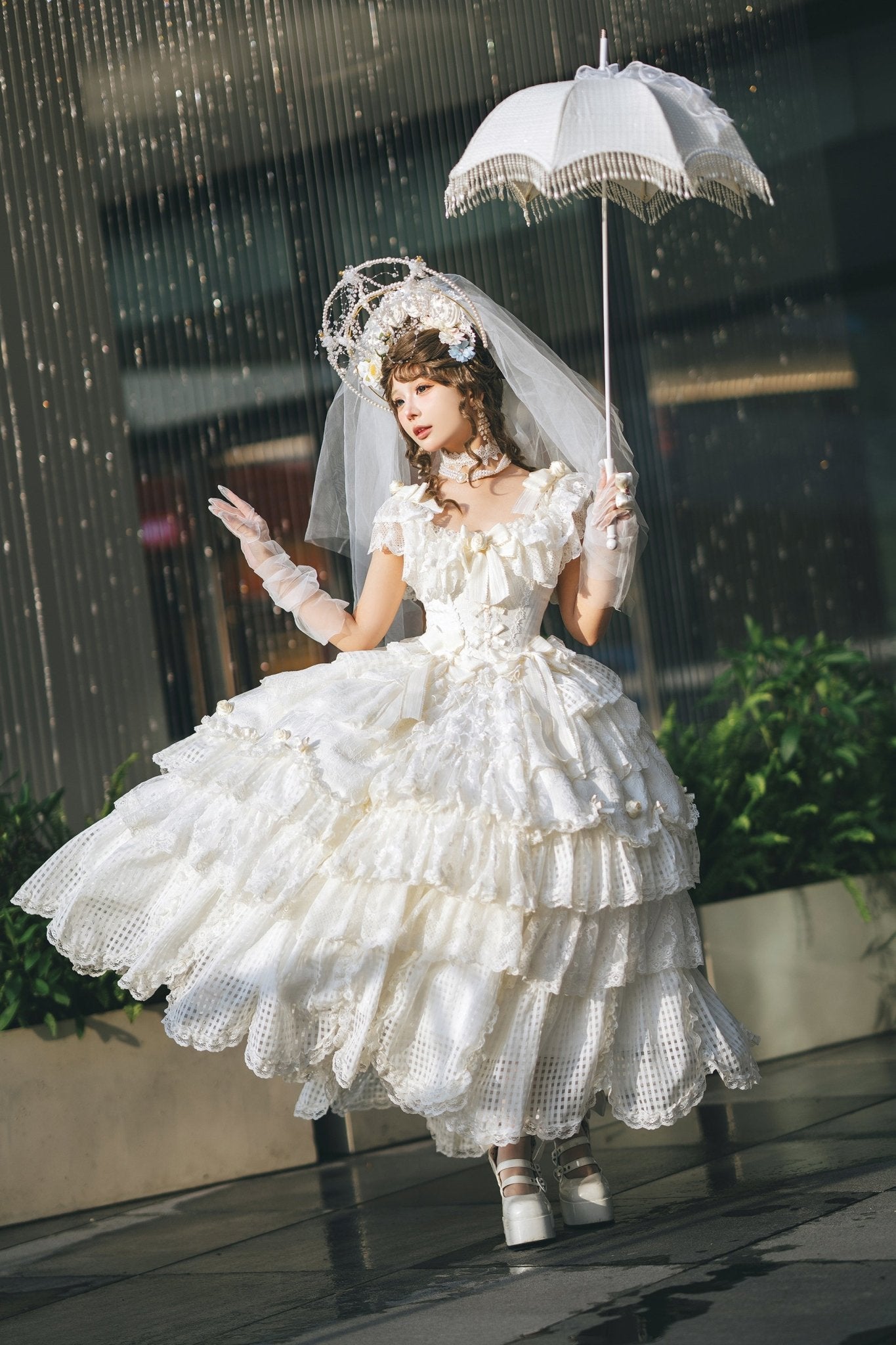 Frosted Starlight Elegant Bridal Sweet Lolita Accessories Set - LolitaEra