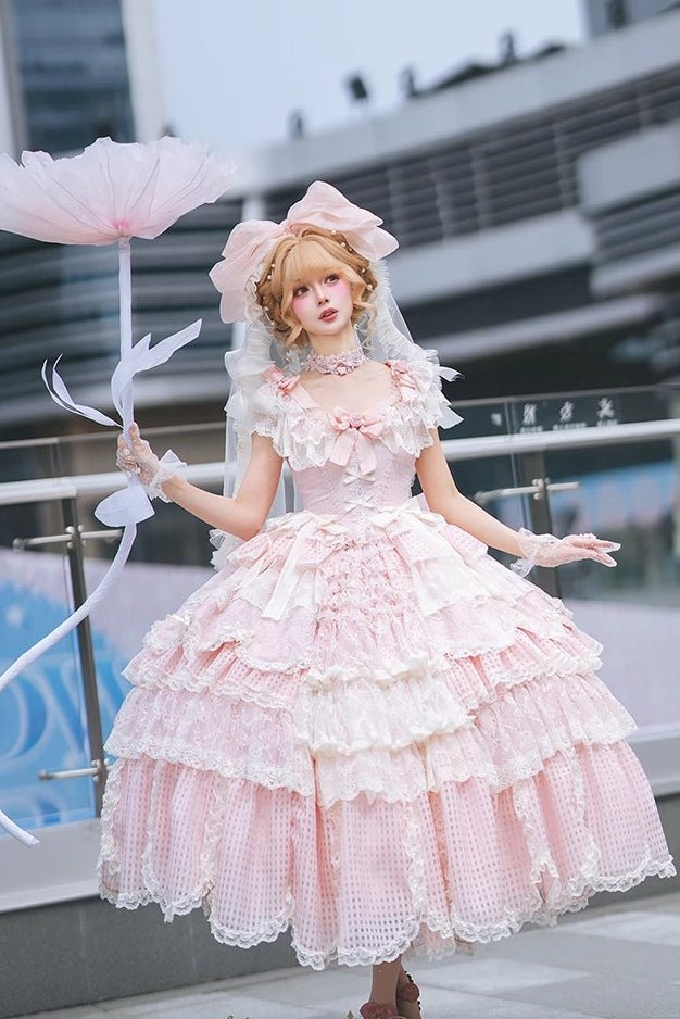 Frosted Starlight Elegant Bridal Sweet Lolita JSK Dress - LolitaEra