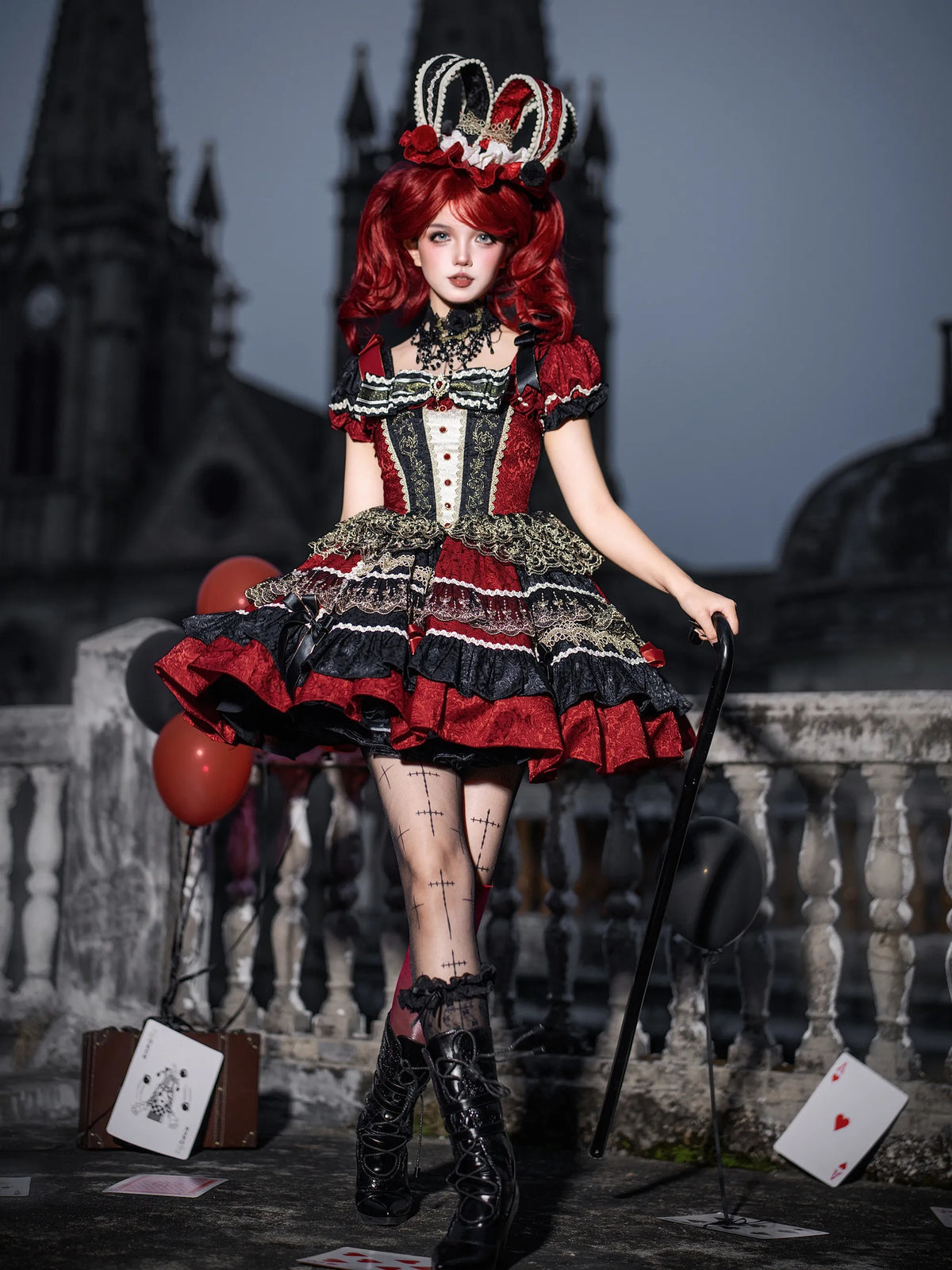 Full Set [Queen of Hearts] Dream Magic Box Lolita Sweet Cool Gothic Style Lolita Dress