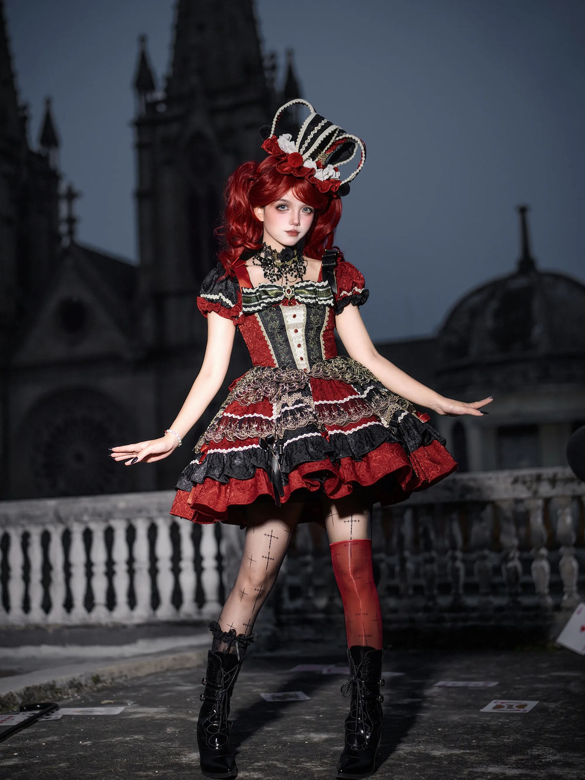 Full Set [Queen of Hearts] Dream Magic Box Lolita Sweet Cool Gothic Style Lolita Dress
