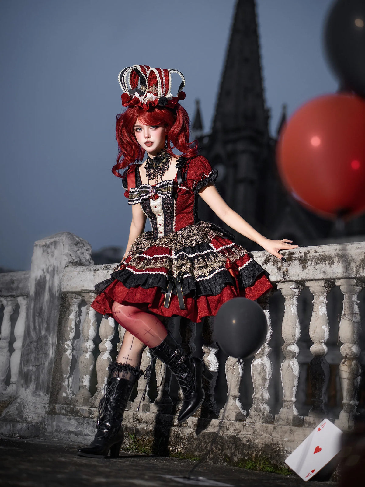 Full Set [Queen of Hearts] Dream Magic Box Lolita Sweet Cool Gothic Style Lolita Dress