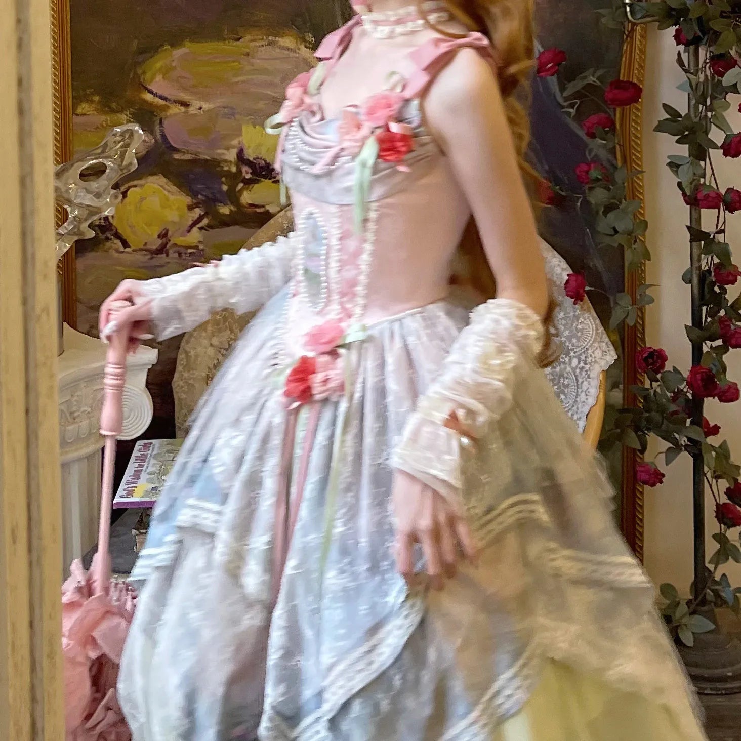 Sweet Dream Box [Flower Field Collection In-Stock Drop] Gentle Elegant Oil Painting Style Pastoral Irregular Lolita Dress