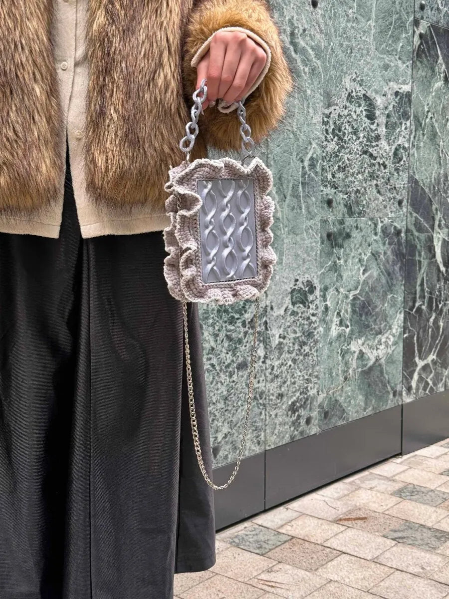 Genuine design trend bag, with snowflakes, trend of season