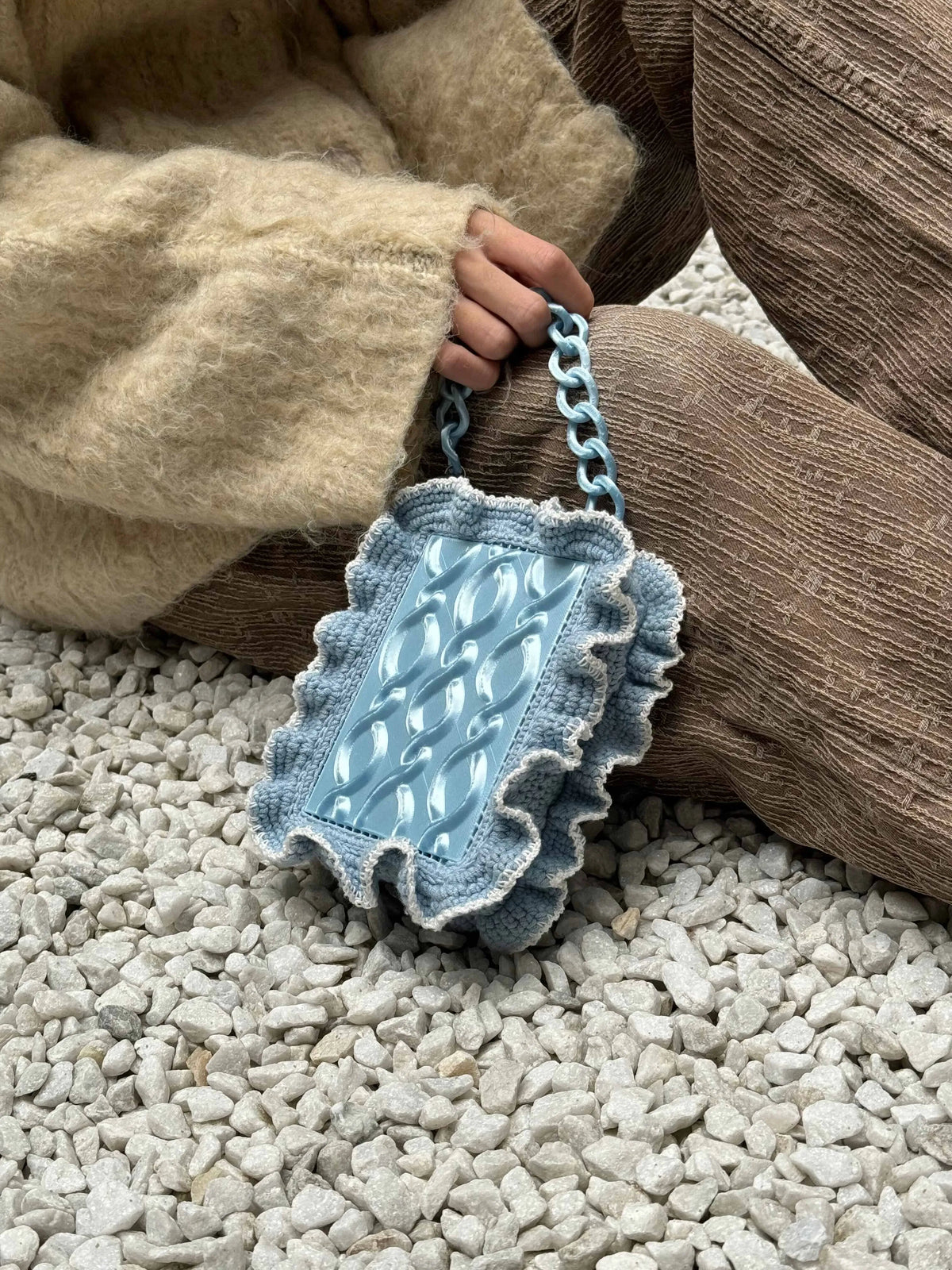 Genuine design trend bag, with snowflakes, trend of season