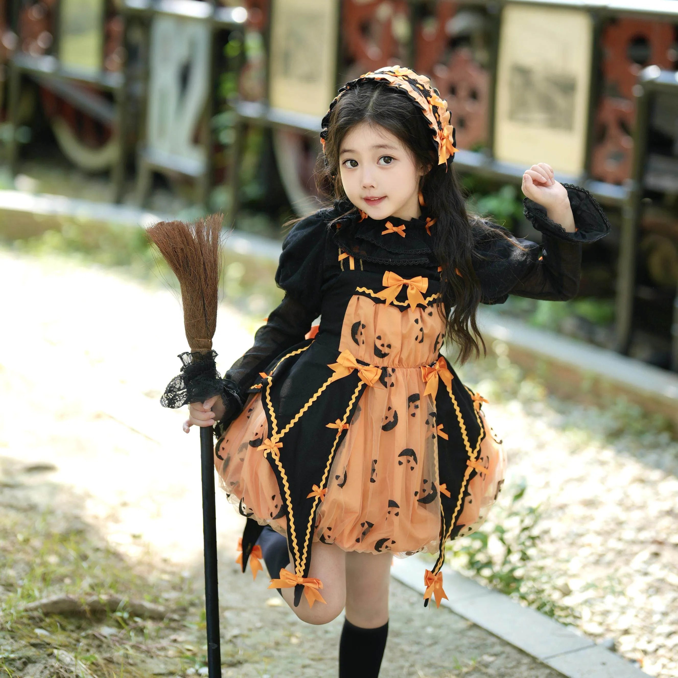 Lemon genuine pumpkin lantern, dress, children's clothing, (Physicals), Lolita style, halloween
