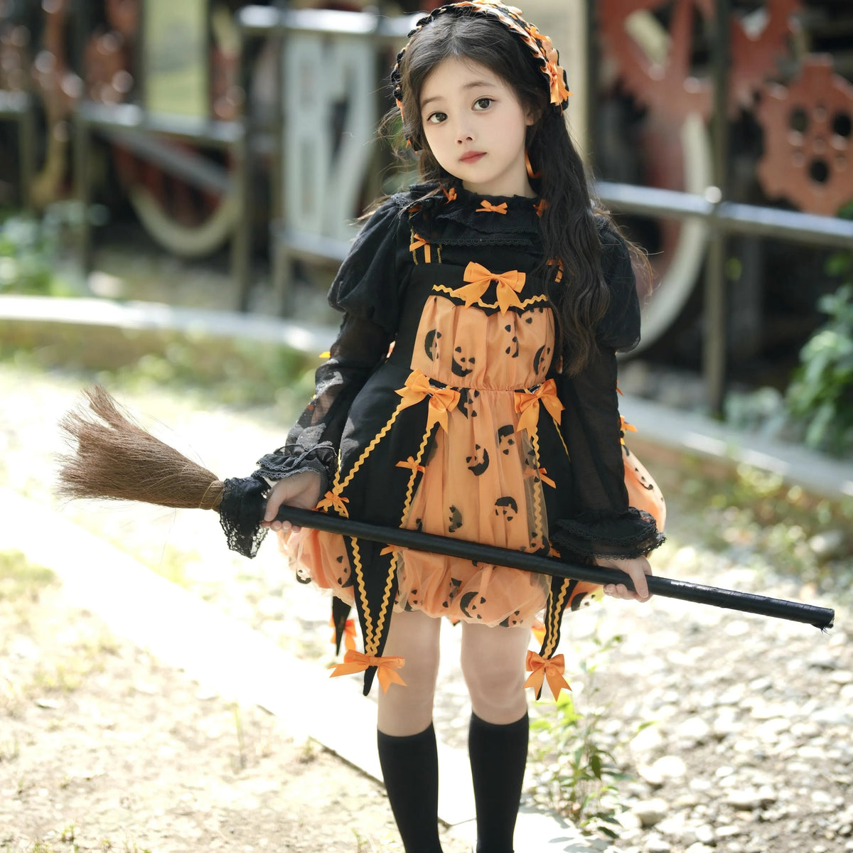 Lemon genuine pumpkin lantern, dress, children's clothing, (Physicals), Lolita style, halloween