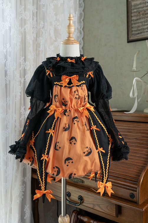 Lemon genuine pumpkin lantern, dress, children's clothing, (Physicals), Lolita style, halloween