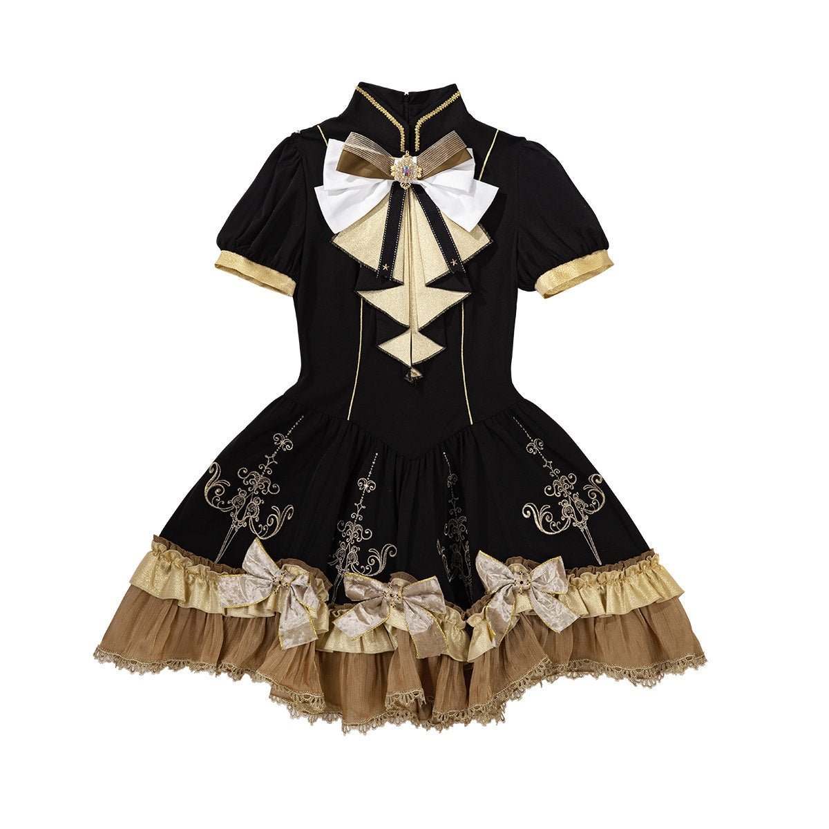 Gilded Oath Lolita Short Sleeve OP Dress 1236 - LolitaEraDressSGilded Oath Lolita Short Sleeve OP Dress 1236