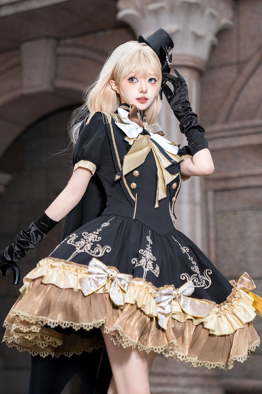 Gilded Oath Lolita Short Sleeve OP Dress 1236 - LolitaEraDressSGilded Oath Lolita Short Sleeve OP Dress 1236