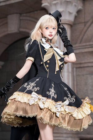Gilded Oath Lolita Short Sleeve OP Dress 1236 - LolitaEraDressSGilded Oath Lolita Short Sleeve OP Dress 1236