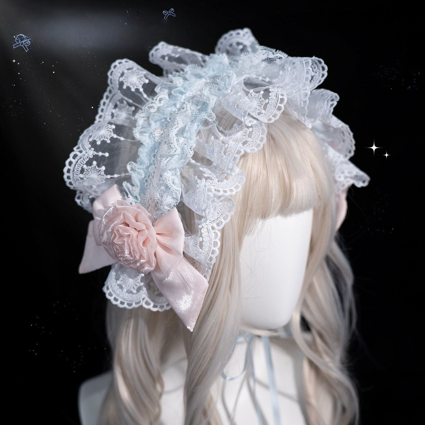 Glass Isle Balletcore Elegant Blue JSK Tiered Dress - LolitaEraBlue HairbandSGlass Isle Balletcore Elegant Blue JSK Tiered Dress