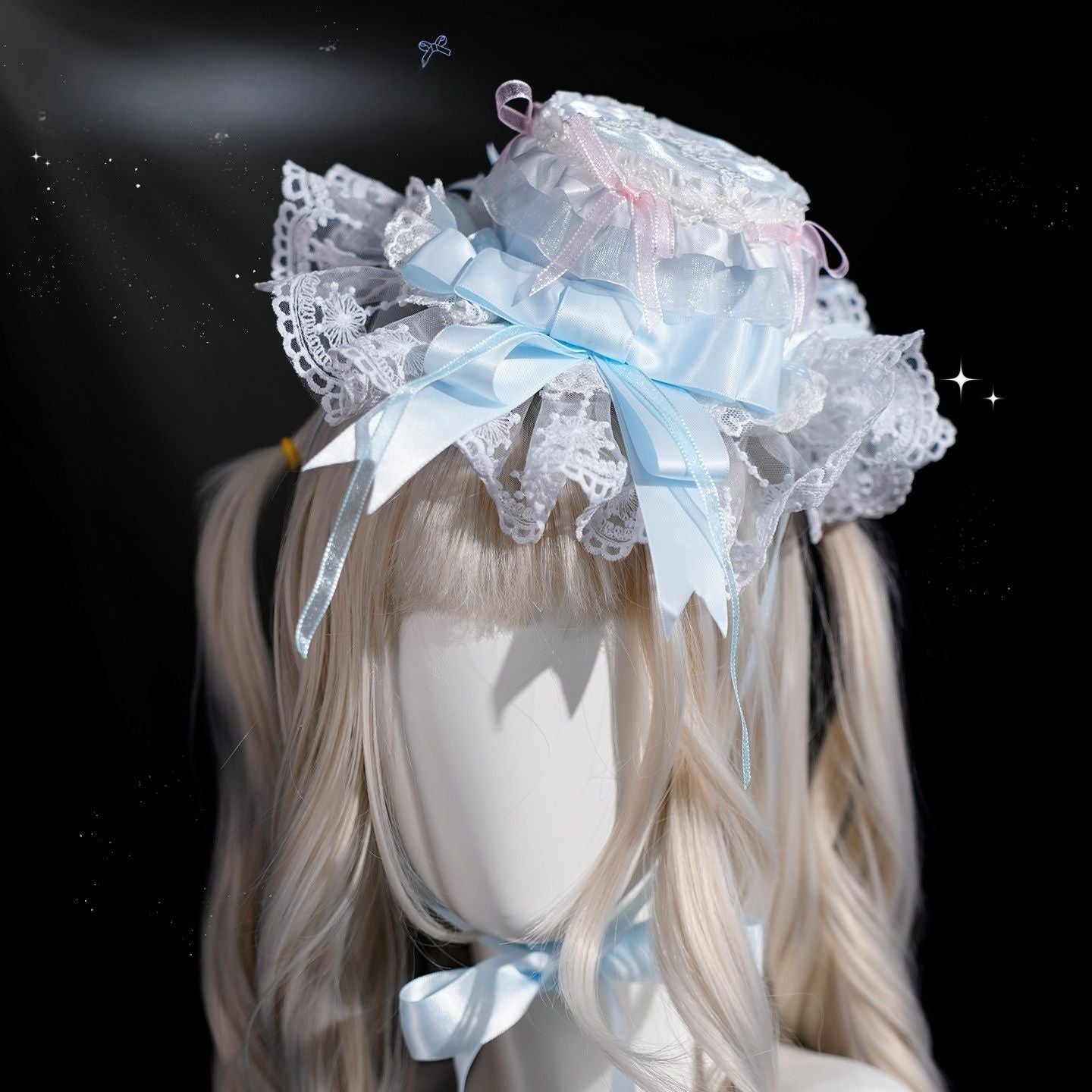 Glass Isle Balletcore Elegant Blue JSK Tiered Dress - LolitaEraBlue Mini HatSGlass Isle Balletcore Elegant Blue JSK Tiered Dress
