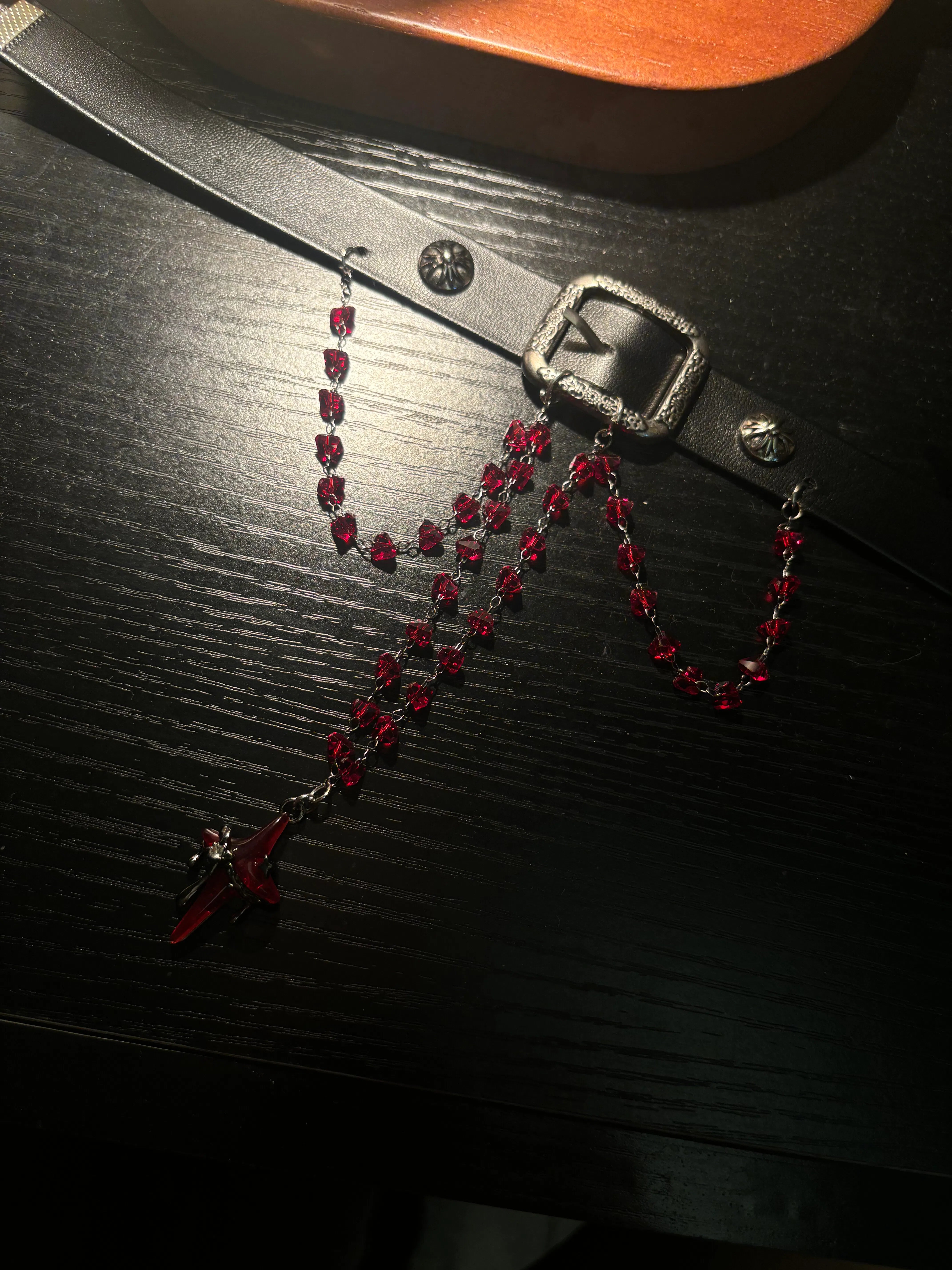 Original Design Gothic Blood Heavy Duty Tassel Choker Necklace