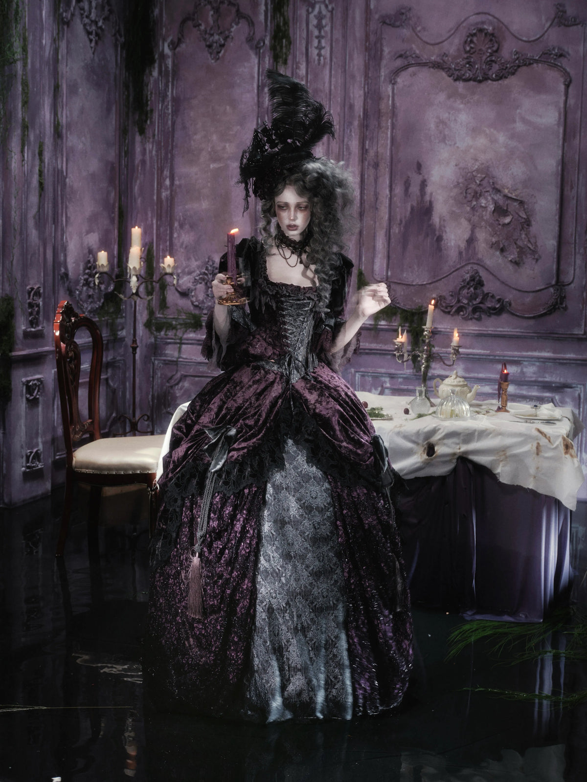 【Sept 6th 8:00 PM】Undead Legacy: Drowned Earl Dress Gothic Gown Fishbone Corset