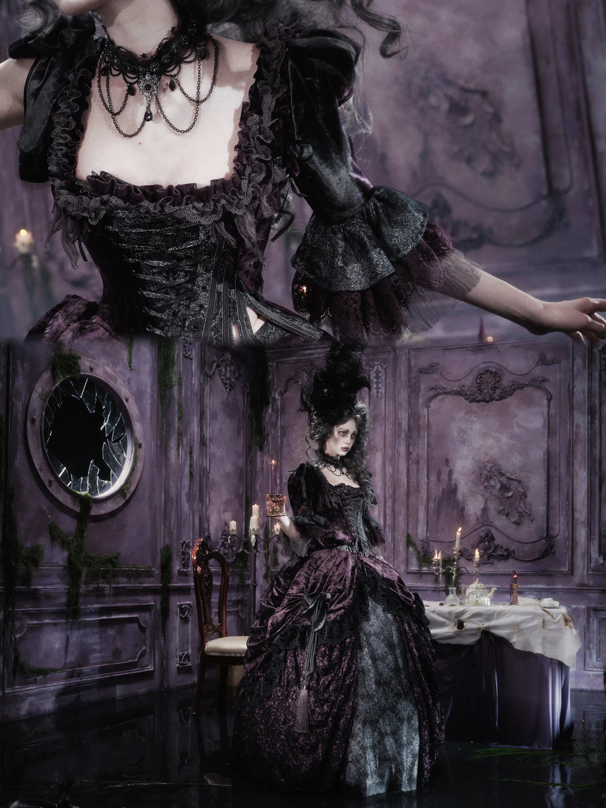 【Sept 6th 8:00 PM】Undead Legacy: Drowned Earl Dress Gothic Gown Fishbone Corset