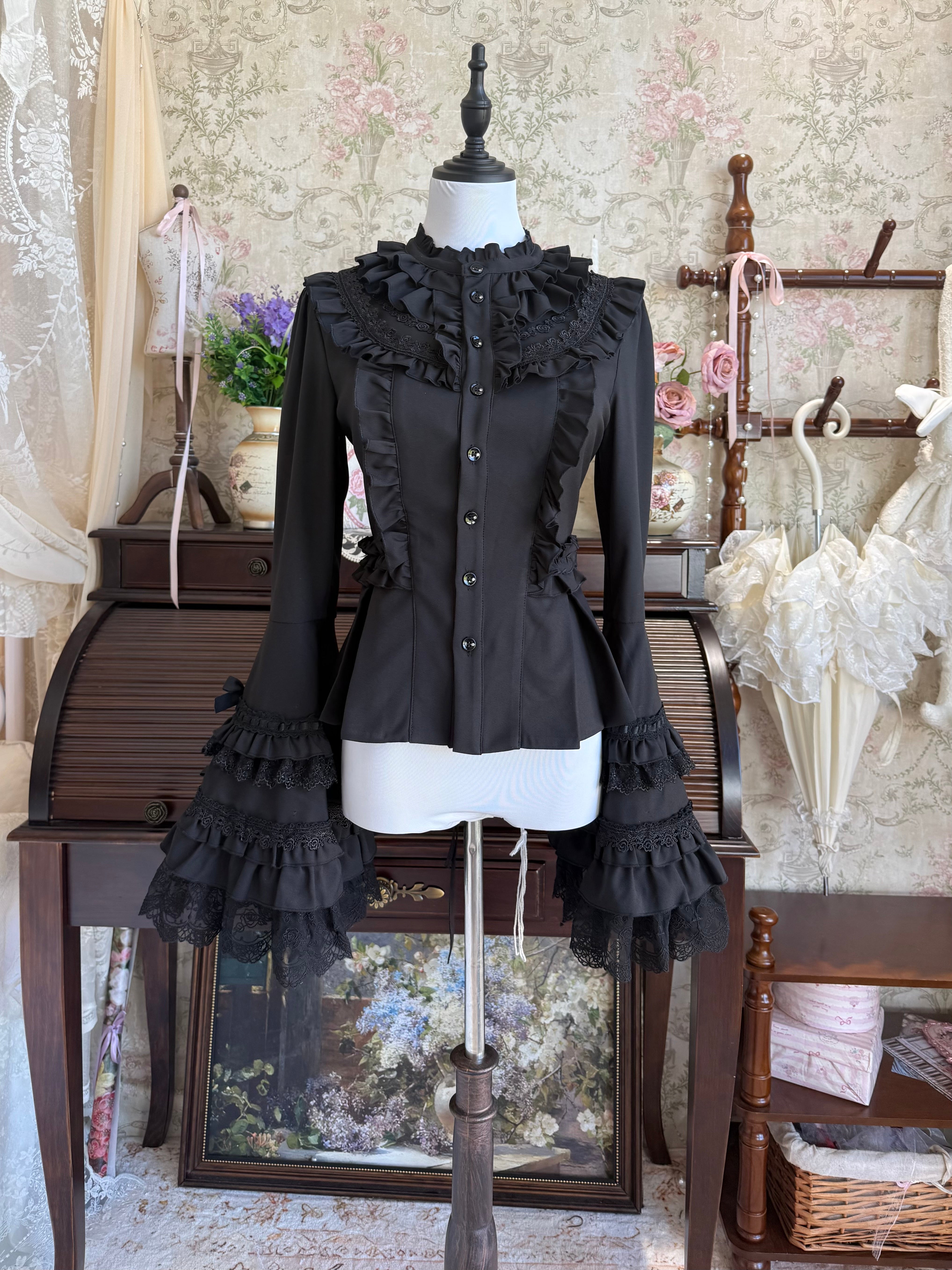 [Deposit] First Generation Witch Original Dark Gothic Stained Glass Cathedral JSK Lolita Dress with Princess Sleeves