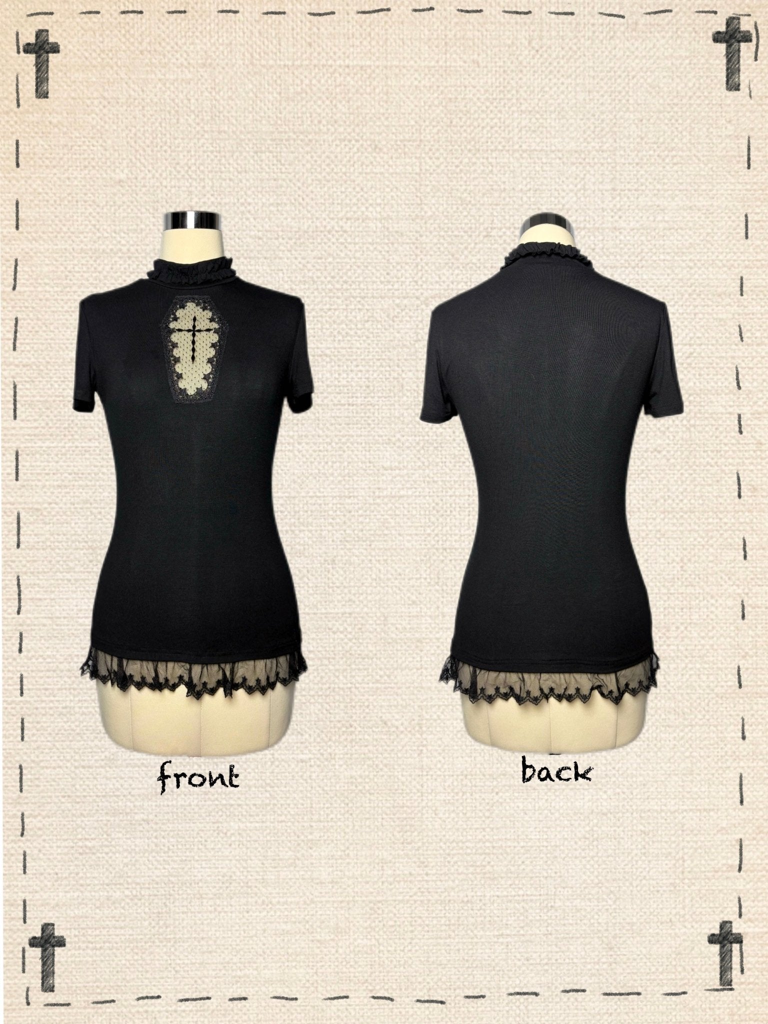 Gothic Cross Cut - Out Top & Skirt Set - LolitaEraBlack TopOne sizeGothic Cross Cut - Out Top & Skirt Set