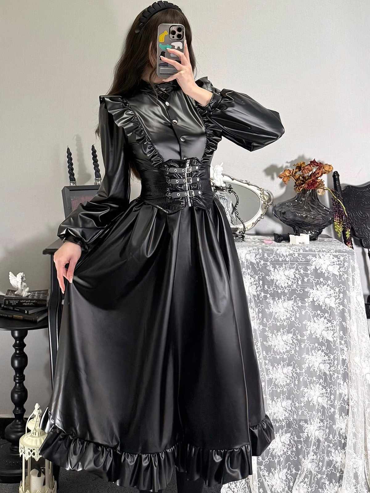 Gothic Dark Maid Bodysuit - LolitaEraBlackSGothic Dark Maid Bodysuit