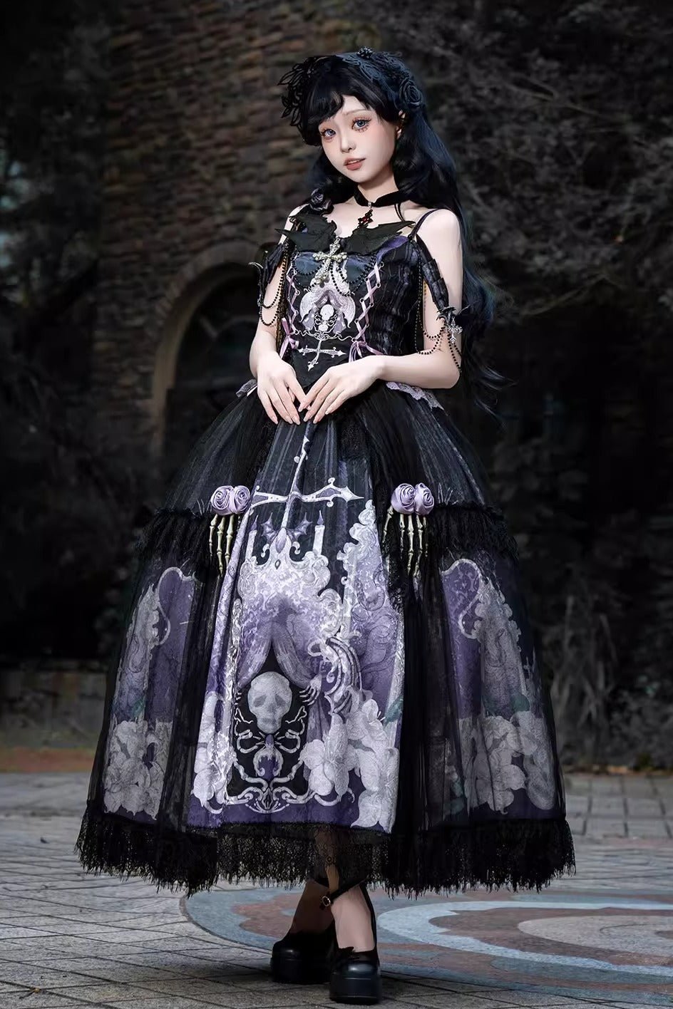 Gothic Ghost Classic Lolita Set LE1138 - LolitaEraSetSGothic Ghost Classic Lolita Set LE1138