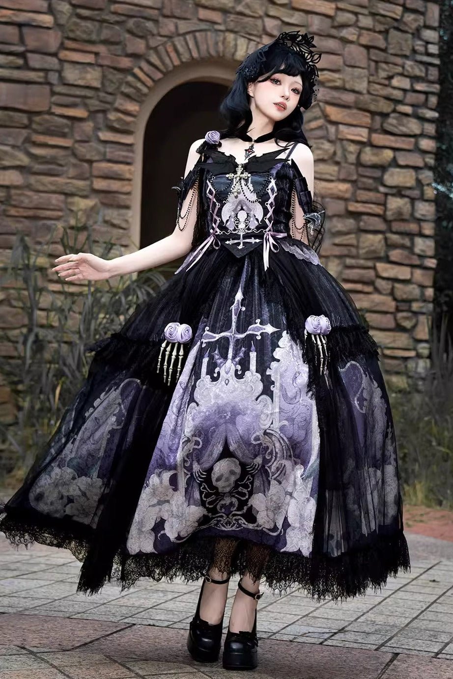 Gothic Ghost Classic Lolita Set LE1138 - LolitaEraSetSGothic Ghost Classic Lolita Set LE1138