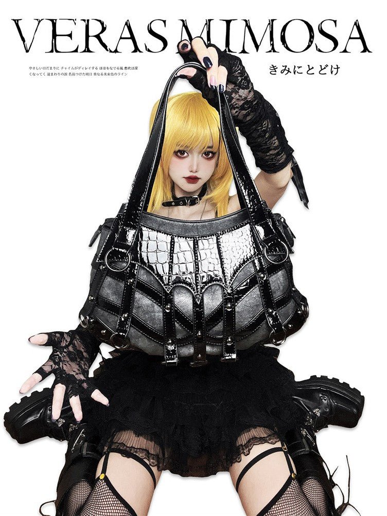 Gothic Punk Snake Print Lolita Ita Bag 1221 - LolitaEraBlackGothic Punk Snake Print Lolita Ita Bag 1221
