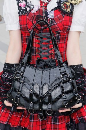 Gothic Punk Snake Print Lolita Ita Bag 1221 - LolitaEraBlackGothic Punk Snake Print Lolita Ita Bag 1221