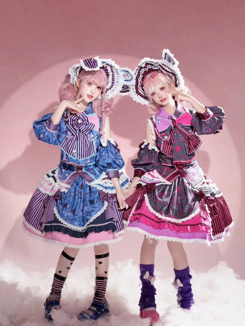 【9.3 Deadline, No Restock for 3 Years】Moonlight Tavern Lolita Graffiti Party fullset Deposit Reservation