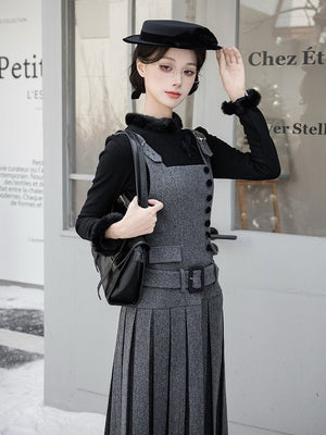 Gray Classic Jumper Skirt 1324 - LolitaEraGray Short SetSGray Classic Jumper Skirt 1324