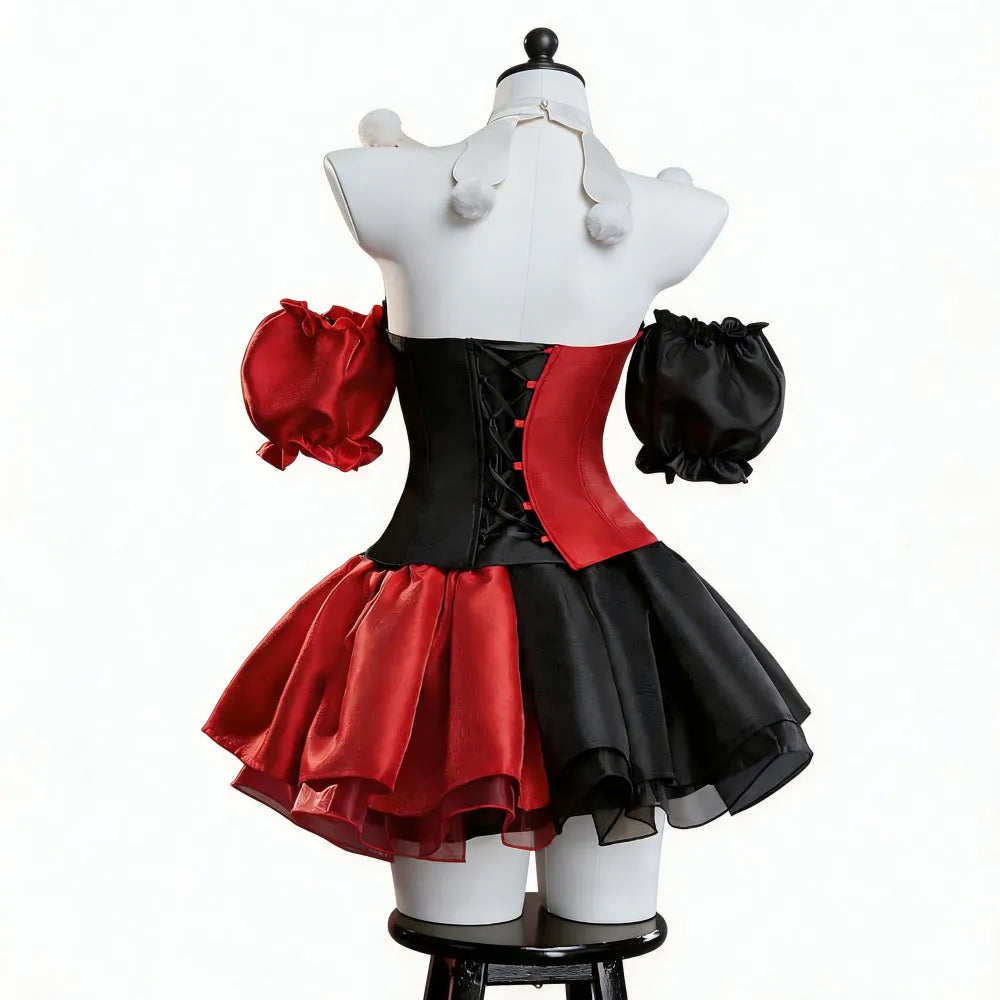 Halloween Sexy Roleplay Clown Cosplay Costume Red Horror Clown Party Set