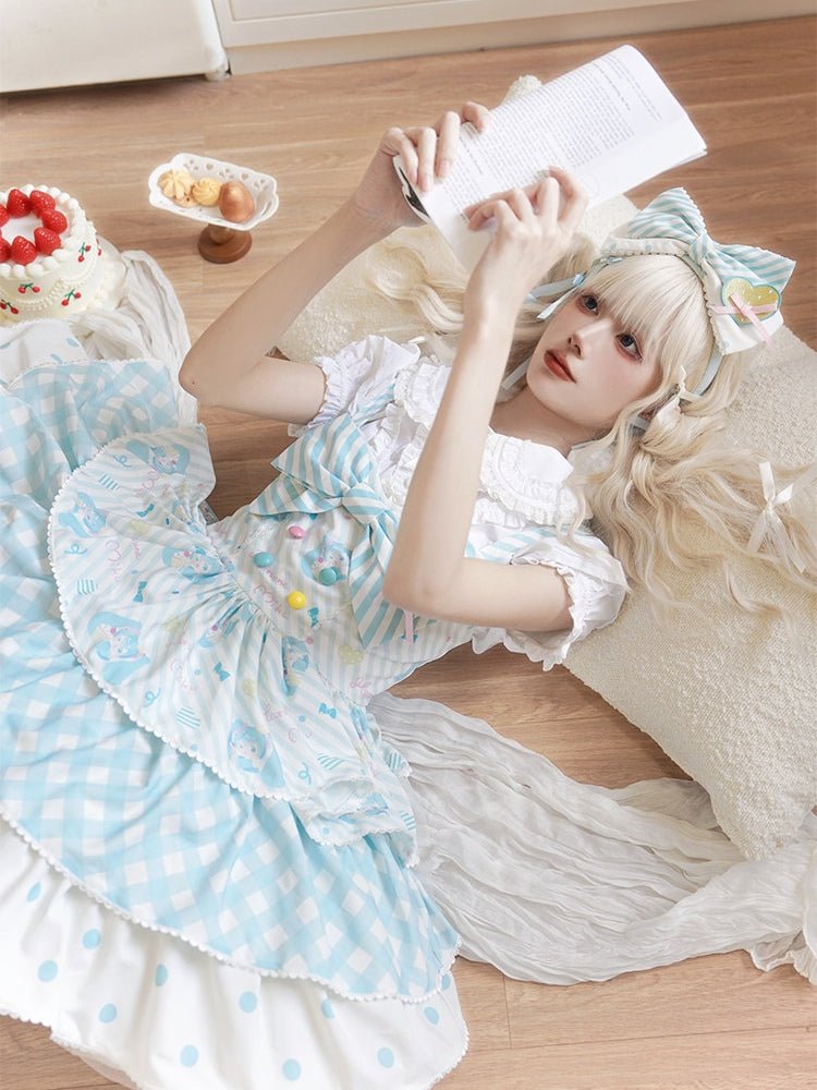 Hatsune Miku Co - branded Cake Tier Lolita JSK Dress - LolitaEraBlue JSKSHatsune Miku Co - branded Cake Tier Lolita JSK Dress