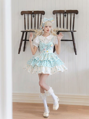 Hatsune Miku Co - branded Cake Tier Lolita JSK Dress - LolitaEraBlue JSKSHatsune Miku Co - branded Cake Tier Lolita JSK Dress
