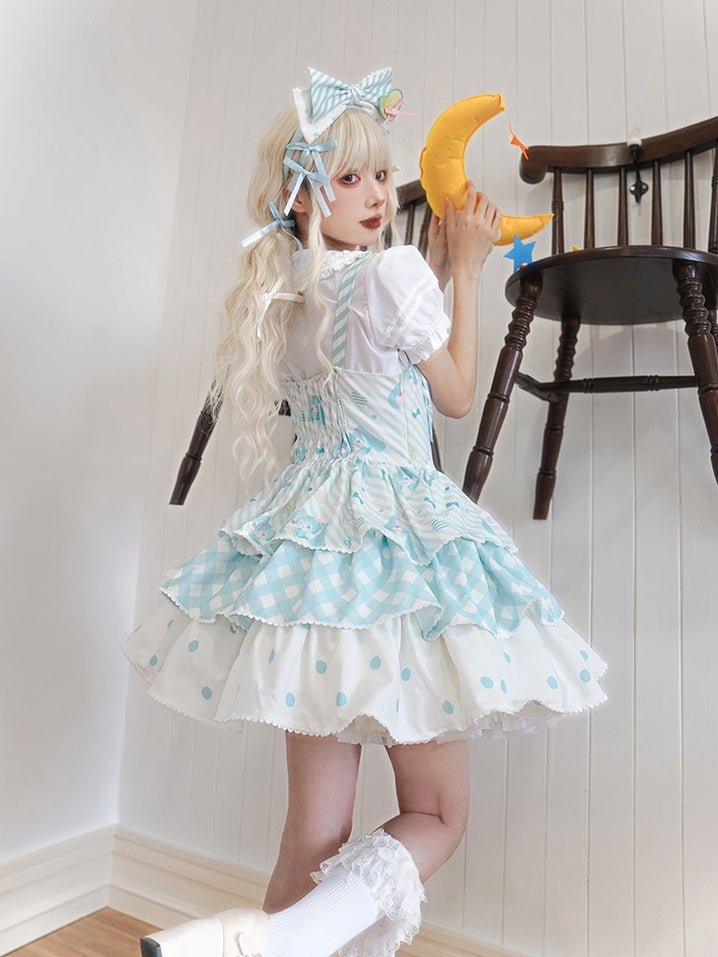 Hatsune Miku Co - branded Cake Tier Lolita JSK Dress - LolitaEraBlue JSKSHatsune Miku Co - branded Cake Tier Lolita JSK Dress