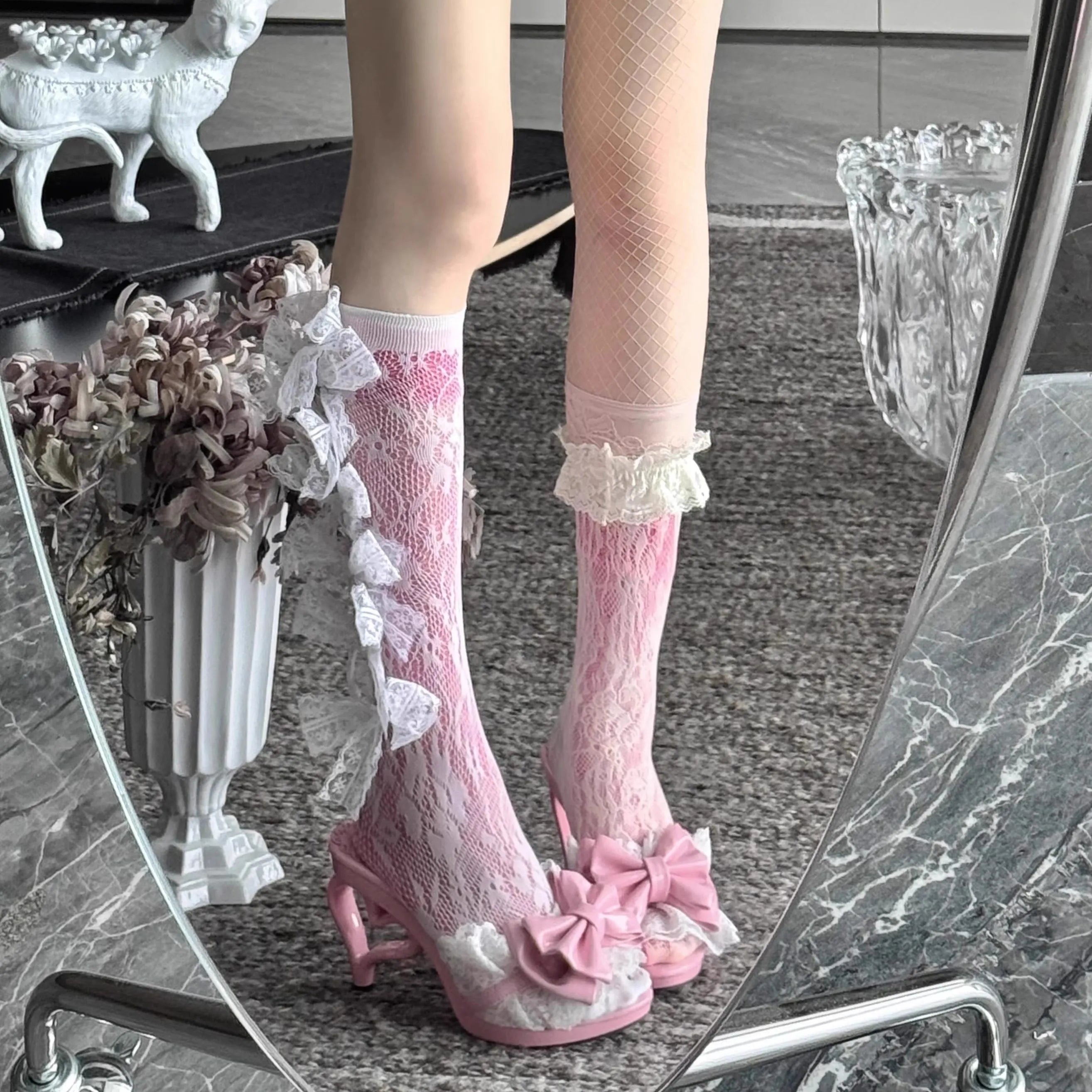 Little Devil lilgyaru Hime-style Heart Heel High Heels Women's Cute Vintage Gal-style Lolita Shoes