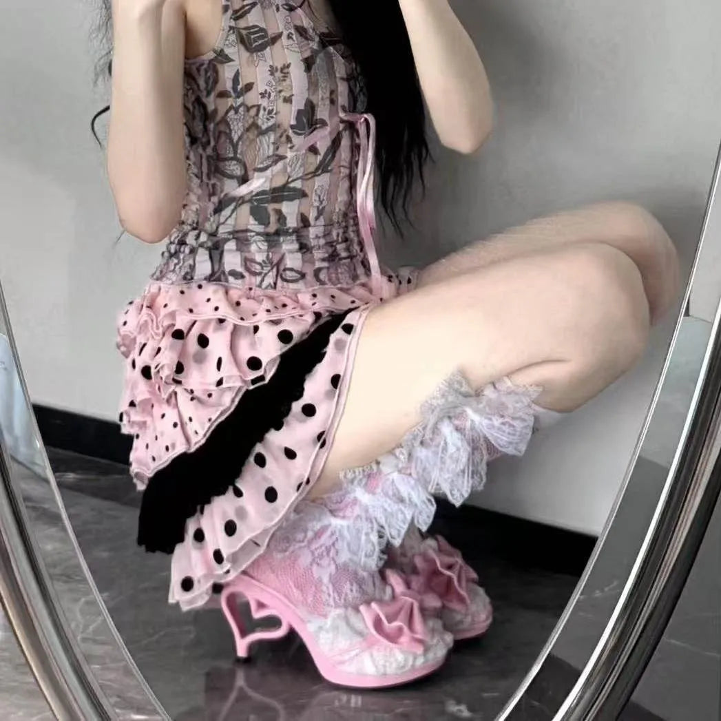 Little Devil lilgyaru Hime-style Heart Heel High Heels Women's Cute Vintage Gal-style Lolita Shoes