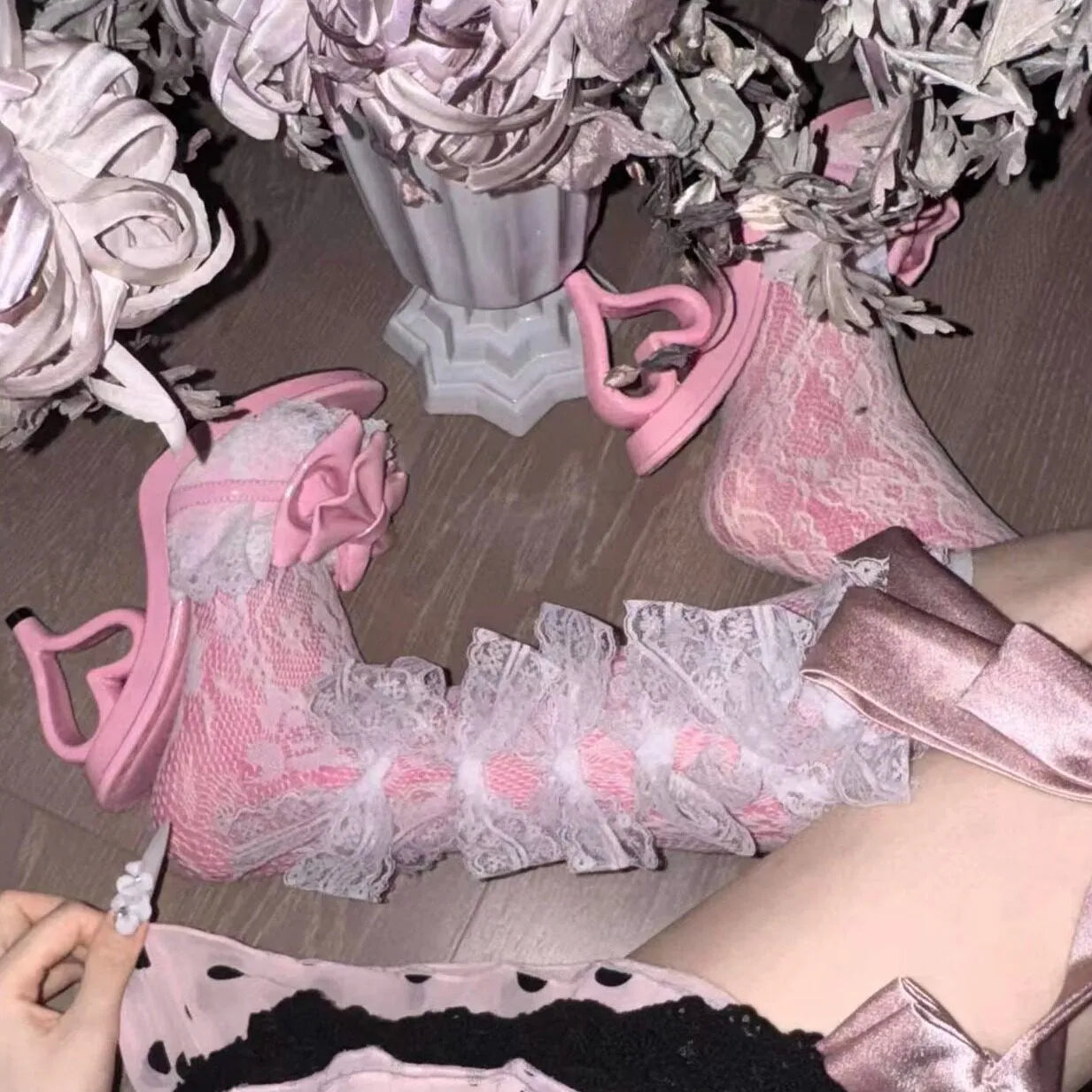 Little Devil lilgyaru Hime-style Heart Heel High Heels Women's Cute Vintage Gal-style Lolita Shoes