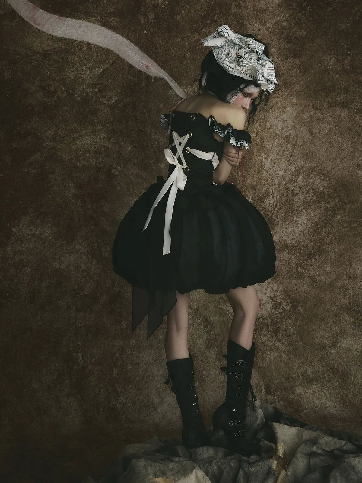 Heart Theatre Gothic Grotesque Lolita OP Dress - LolitaEra