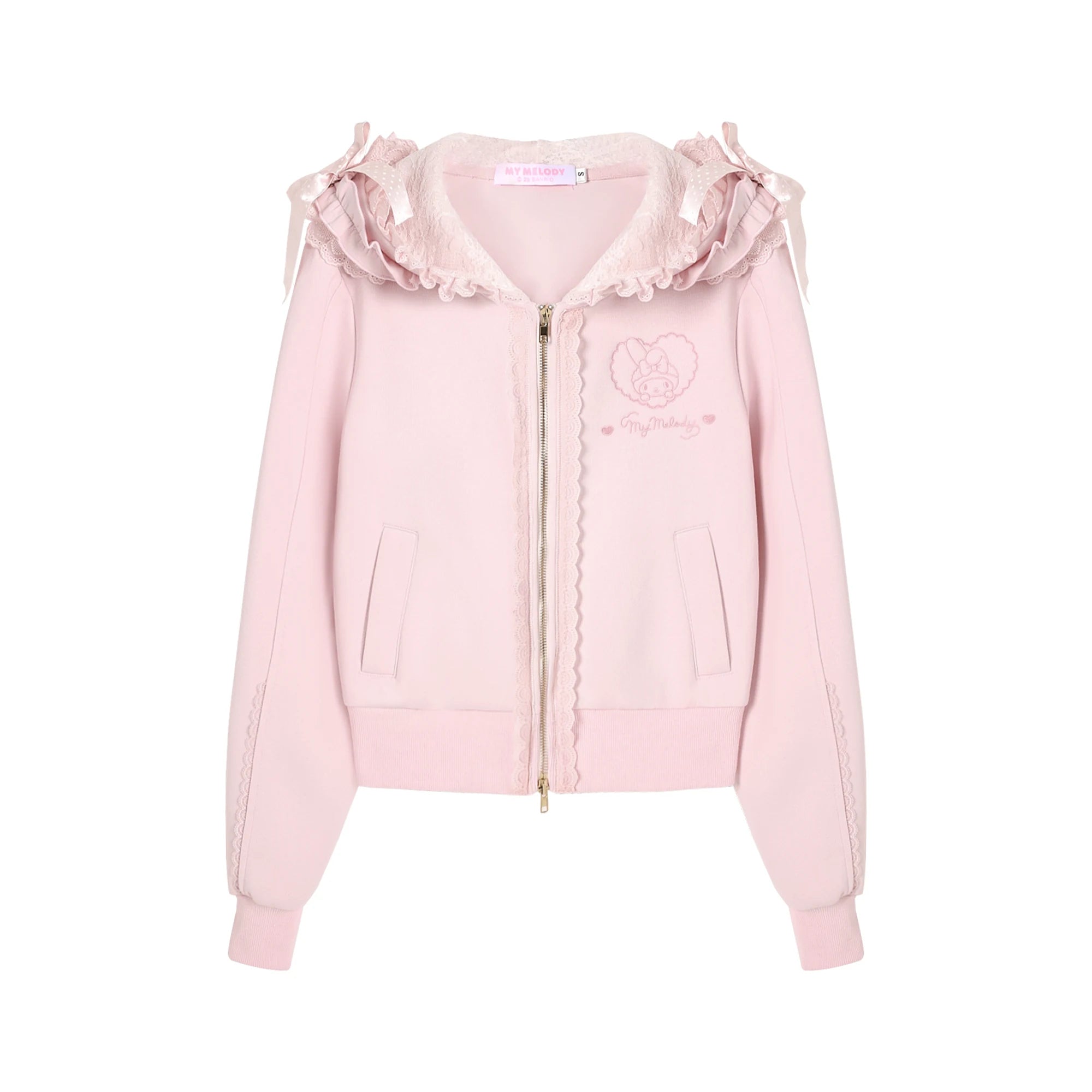 Heavy-Craft Lace Patchwork Cropped Sweatshirt Autumn Jacket Top for Women