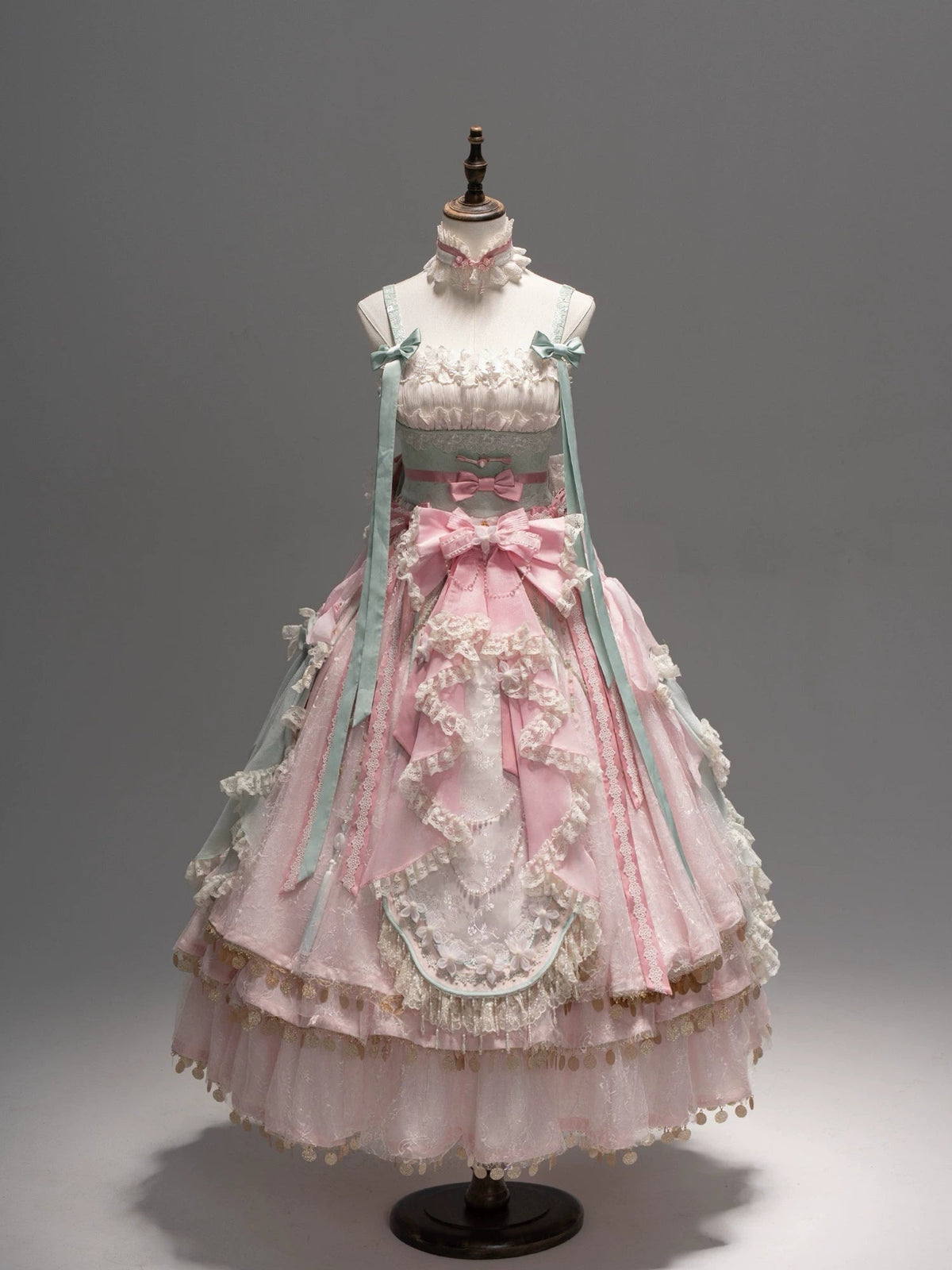 Hibiscus Huadan Pink Wa Lolita Long JSK Dress - LolitaEra