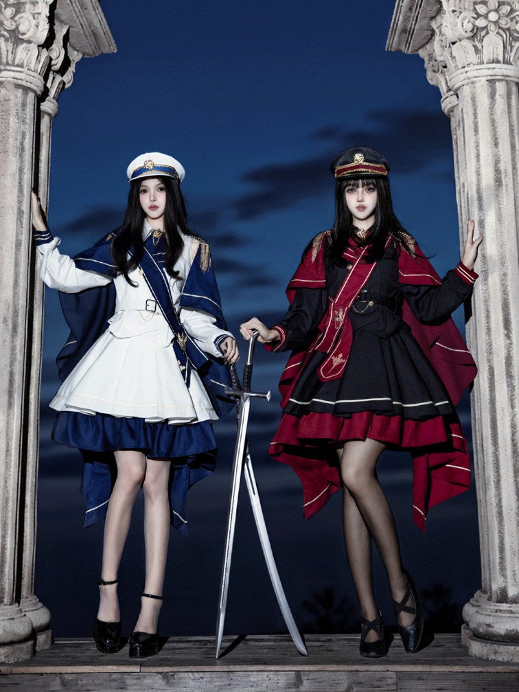 Holy Crown Rose Lolita Military Style Tyrant Maiden Set - LolitaEra