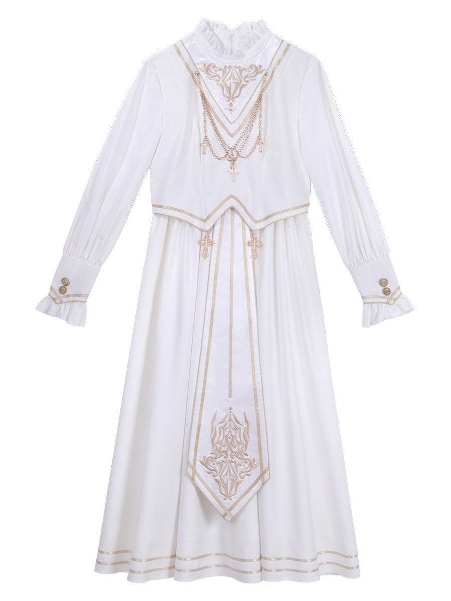 Holy Goddess Elegant Gorgeous Court Lolita Dress - LolitaEraDressWhiteSHoly Goddess Elegant Gorgeous Court Lolita Dress
