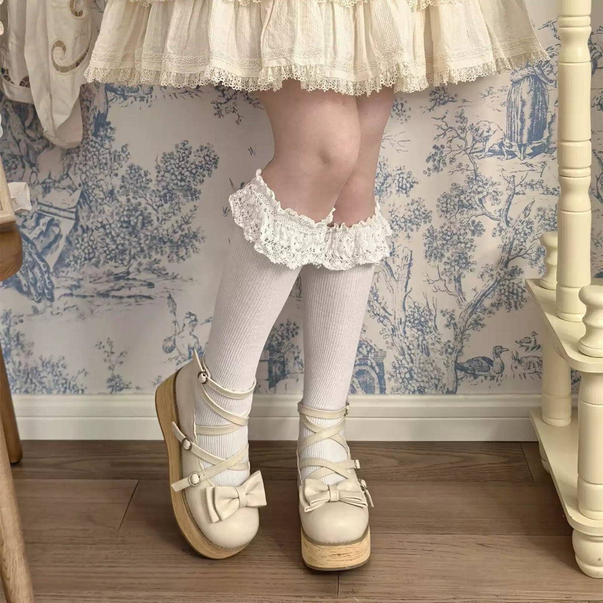 In Stock Brown Platform Tata Original Lolita Round Toe Platform Shoes